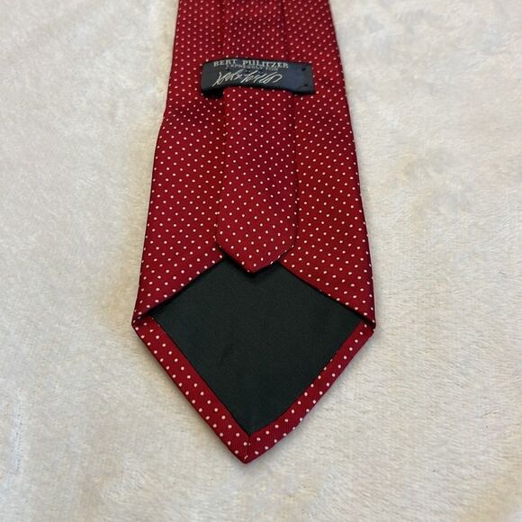 Bert Pulitzer for Lord & Taylor Red Dot Tie - 100% Silk - Picture 7 of 9
